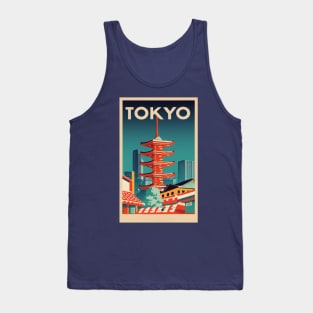 A Vintage Travel Art of Tokyo - Japan Tank Top